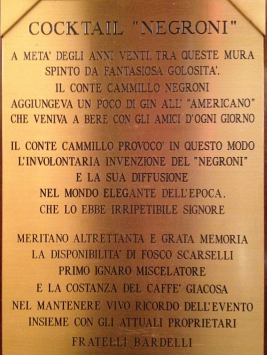 Conte Camillo Negroni Giocosa Firenze